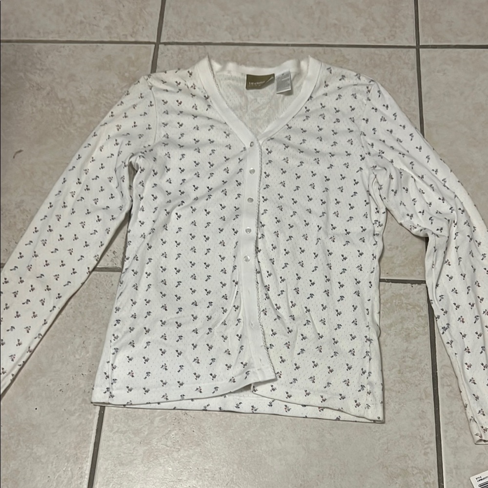 Liz Claiborne Black and White Cardigan Sweater